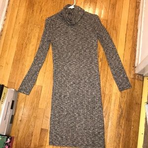 Black and white turtle neck dress